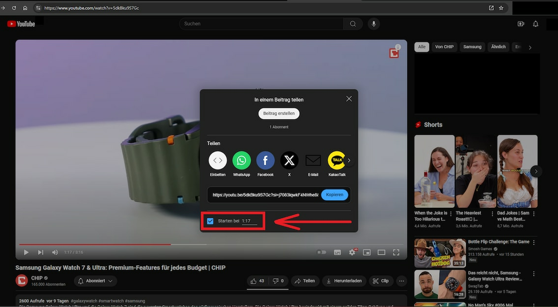 Create a YouTube link with a timestamp - here's how