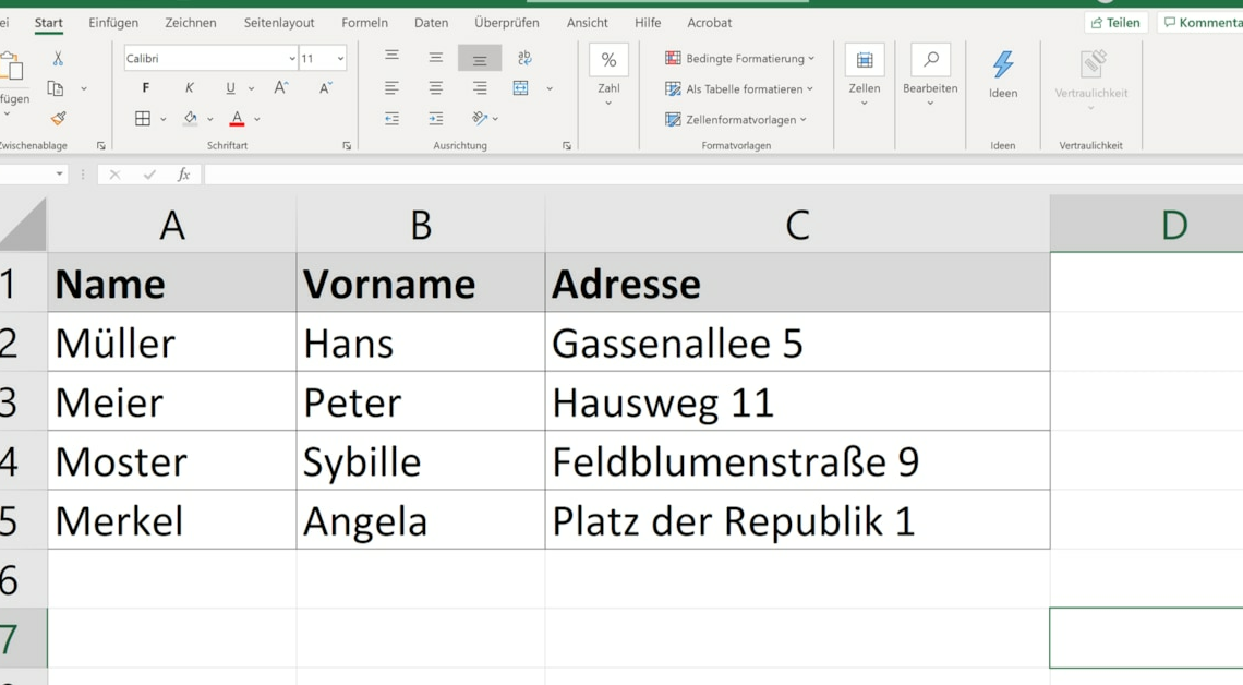 Create a mail merge with Excel and Word