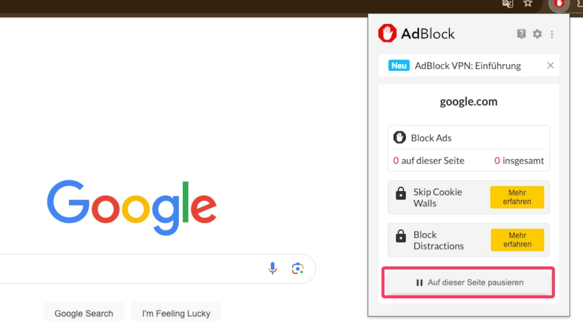 Deactivate adblocker - here's how