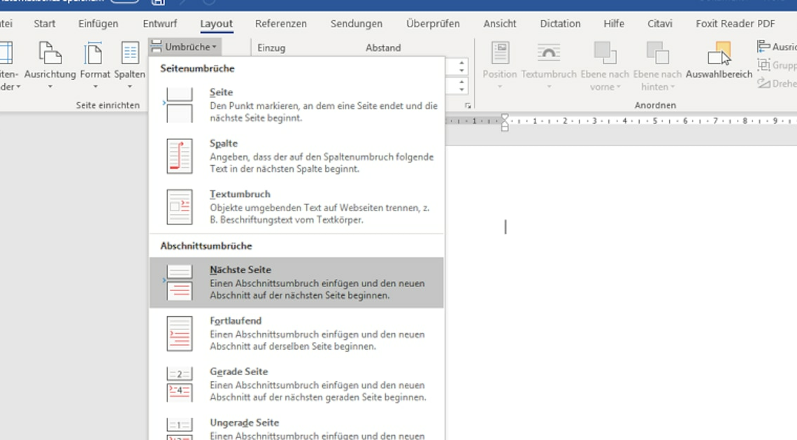 Microsoft Word: Create only one page in landscape format