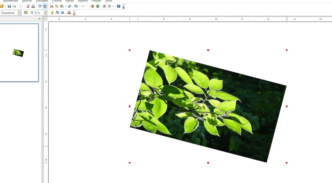 OpenOffice Writer: Rotate an inserted image - here's how