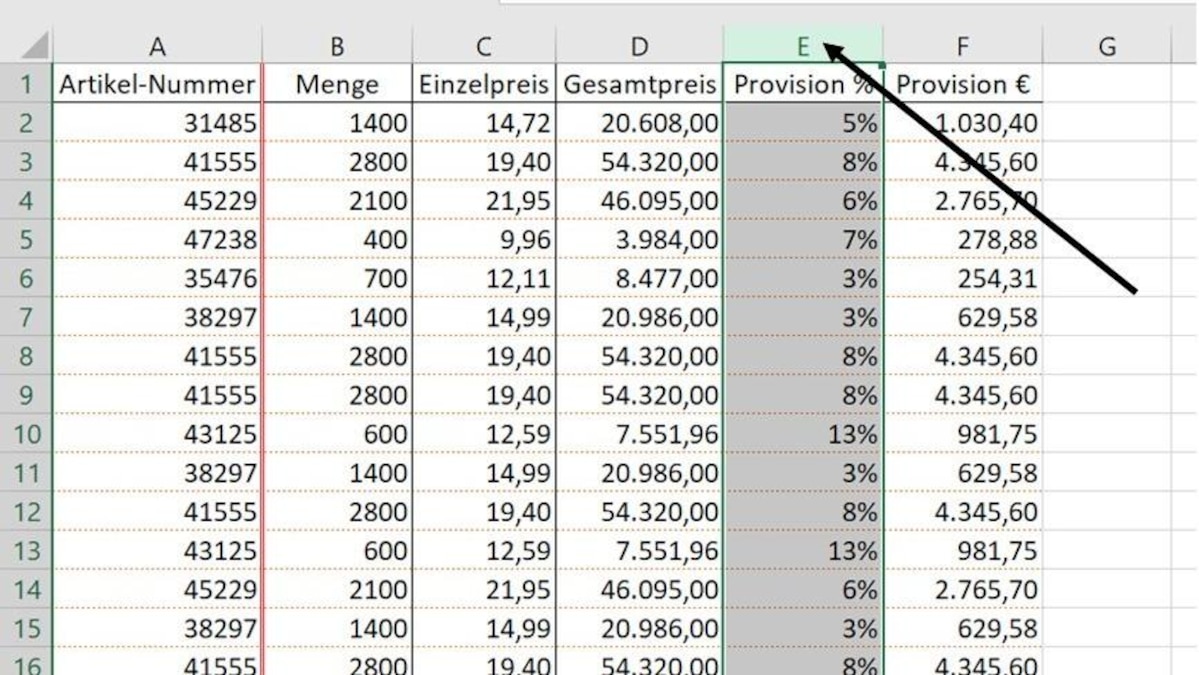 Adjust the width of the page by page breaks in Excel. (Image 2)