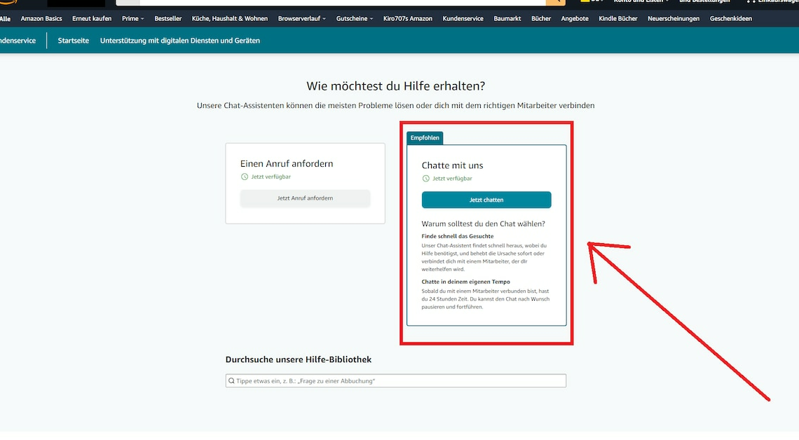 Amazon: Chat with support - how it works