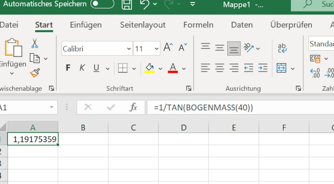 Excel: Calculate nth root and cotangent