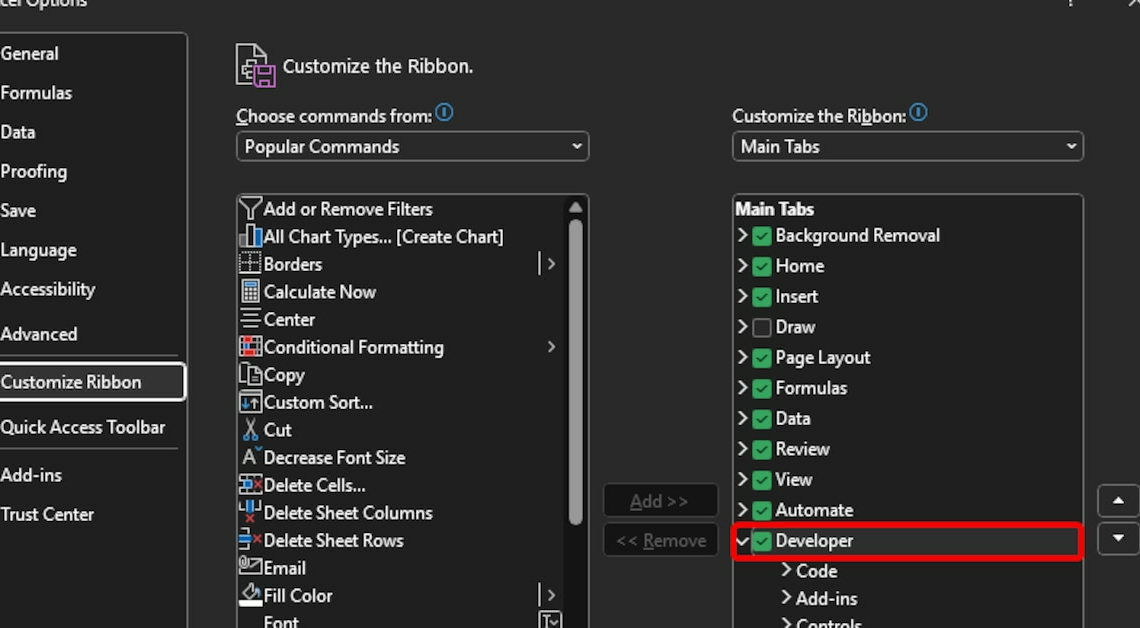 Excel: Create dropdown