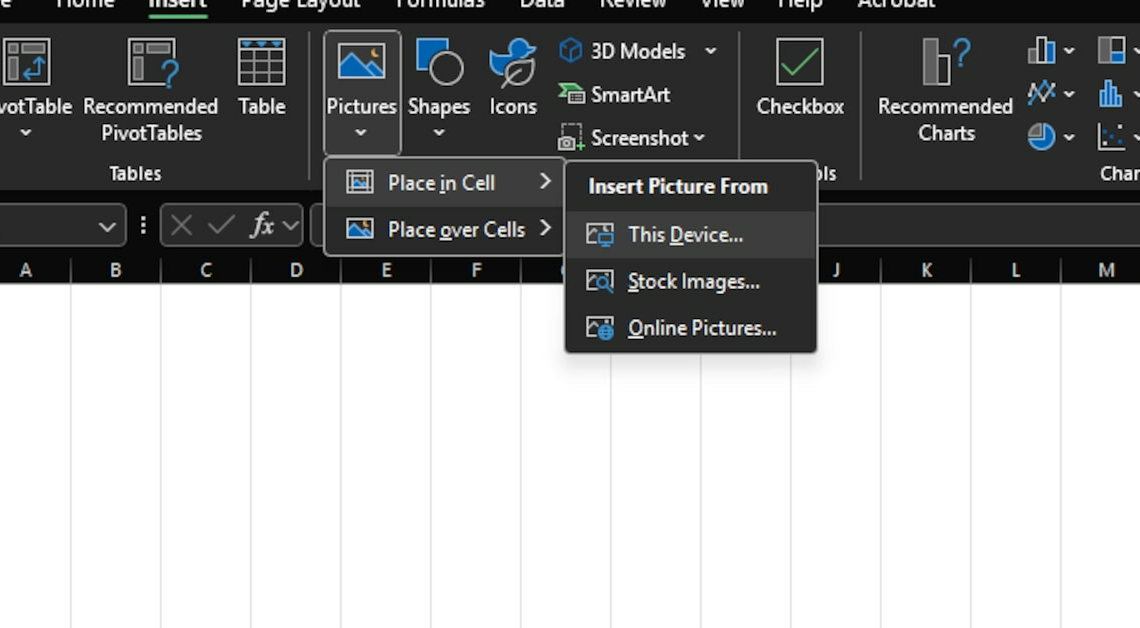 Excel: How to embed images in cells