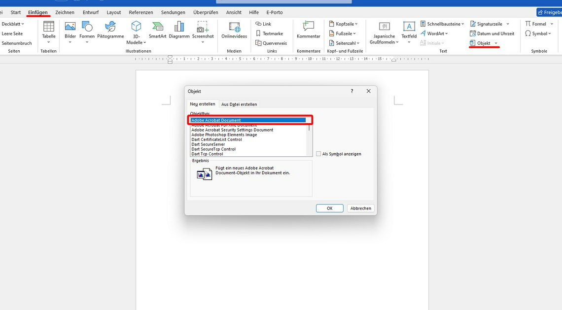 Insert PDF into Word - here's how