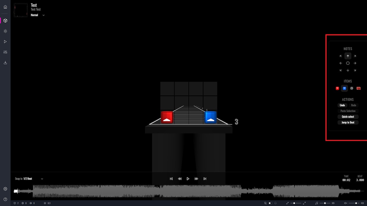 Then place the blocks on the corresponding beat. The familiar elements are available to you for this purpose.