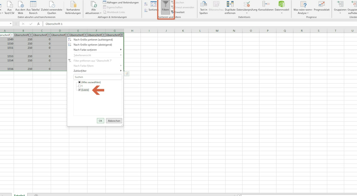 Excel: Delete empty rows - this is how it works