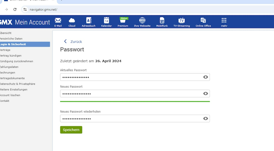 How to change your GMX password