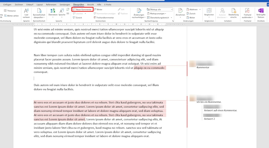 Insert a comment in Microsoft Word - this is how it works